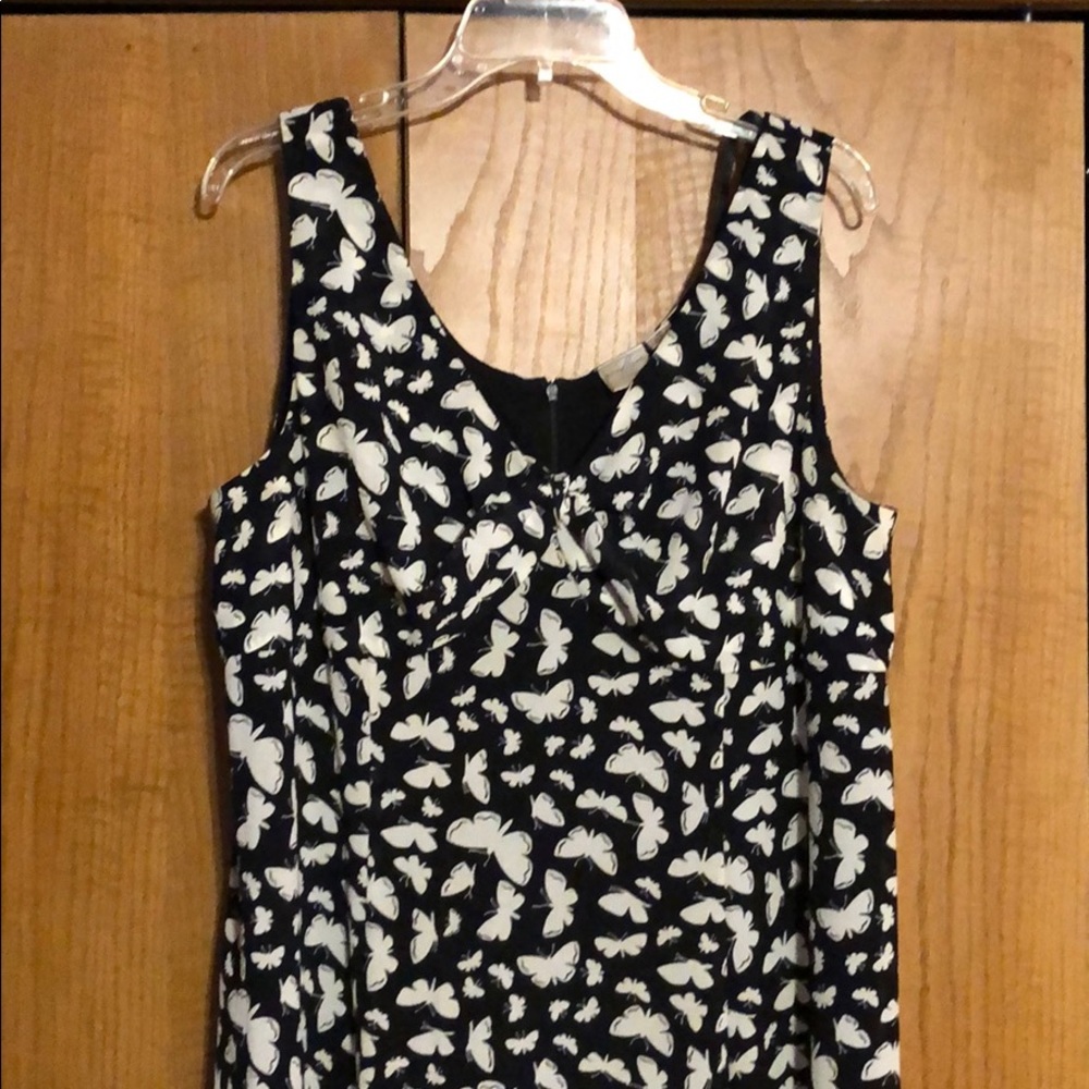 Long black dress with white butterfly’s